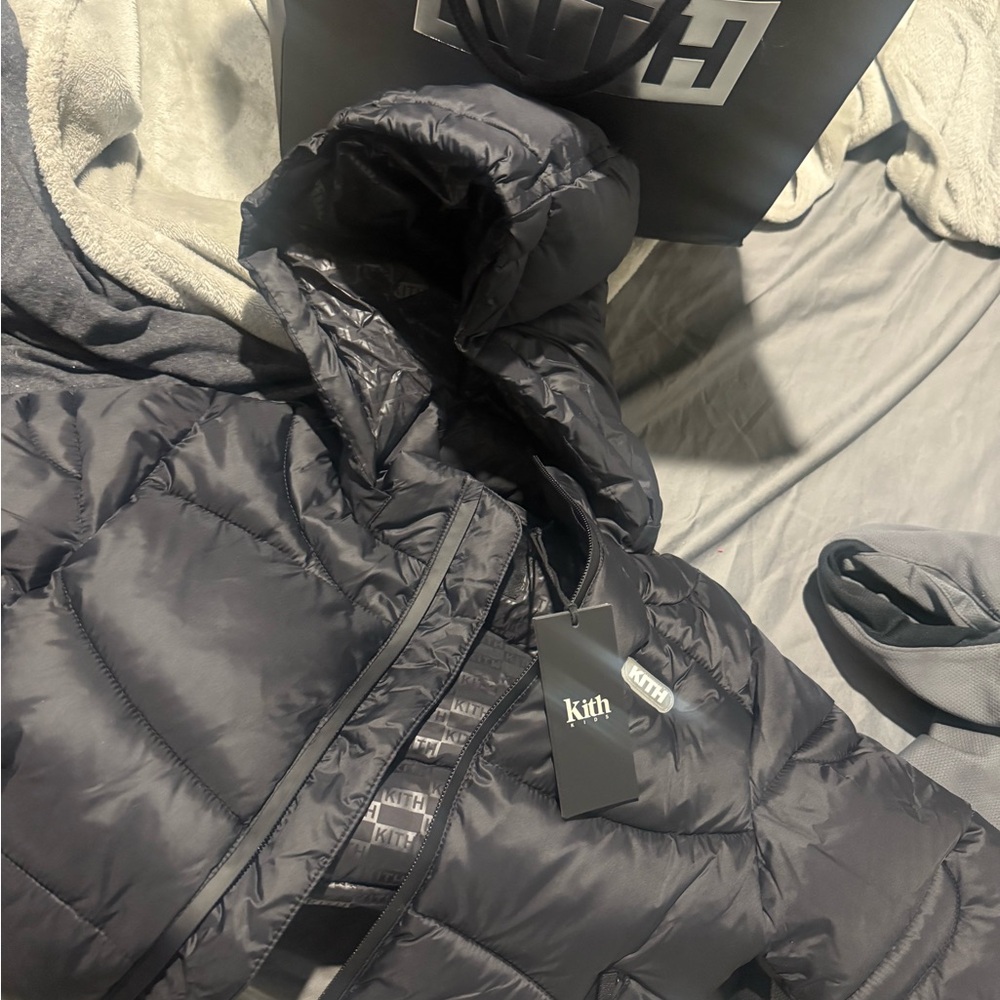 Kith Charcoal Hooded Puffer Jacket